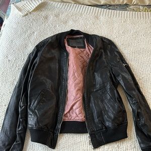 Ci Sono black pleather bomber jacket
